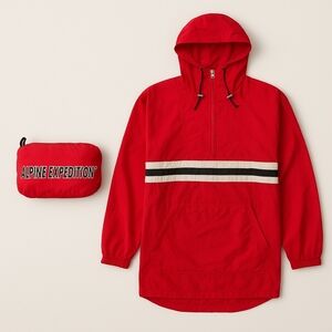 Vtg Alpine Expedition Packable Anorak Windbreaker Jacket M 40 Pullover 80s 90s